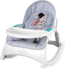 Шезлонг-качалка 3 в 1 Lorelli Alex with table Grey COOL CAT